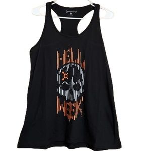 Orangetheory Womens Black Multi Halloween Skull Print Activewear Tank Top Sz-S/M